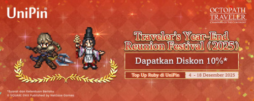 Traveler’s Year End Reunion Festival (2025)! Top Up dan Dapatkan Diskon 10%
